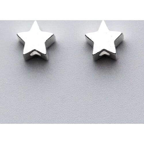 2pcs/lot 925 Sterling Silver Fashion Spacer Beads Star Shape Charm Beads Fit Original Charm Bracelet DIY Silver Jewelry