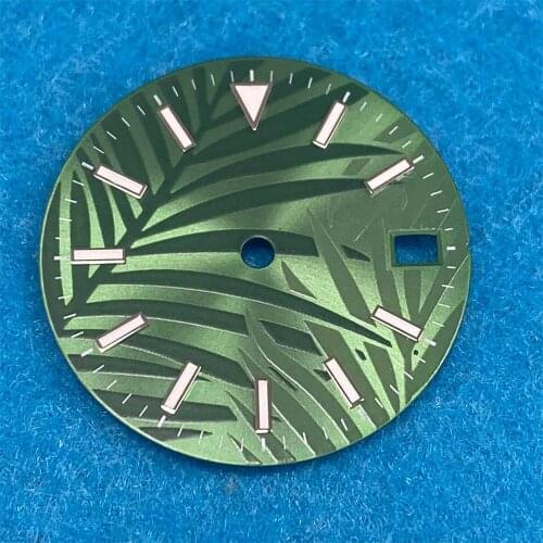 28.5mm Exquisite Watch Dial Blue-green Luminous Dial for NH35/4R/7S/NH35A Movement