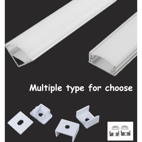 5/10pcs 30cm/50cm Multiple Type LED Aluminum Channels Track for LED Strip Lights Bar Installation with Mounting Accessories Set