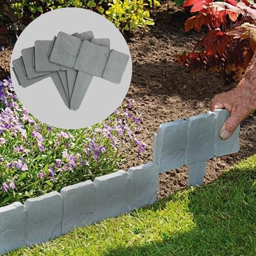 6Pcs Plastic Lawn Grass Edging Garden Plant Flower Bed Border Fence Decoration