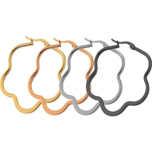 BTEN Punk Big Size Hoop Earrings Brincos Trendy Party Exaggerated Gold Silver Color Round Circle Earrings for Women Jewelry