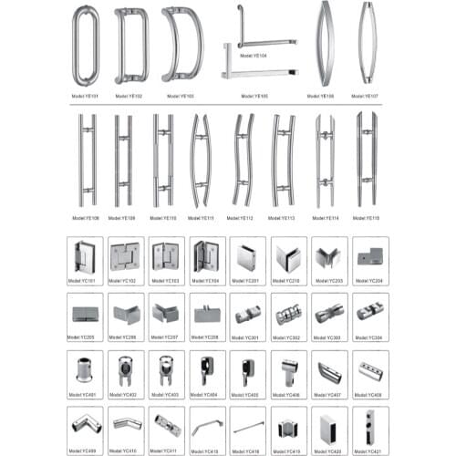 Freeshipping Casting 304# Mirror finished Shower Bathroom Hinges Hardware Parts