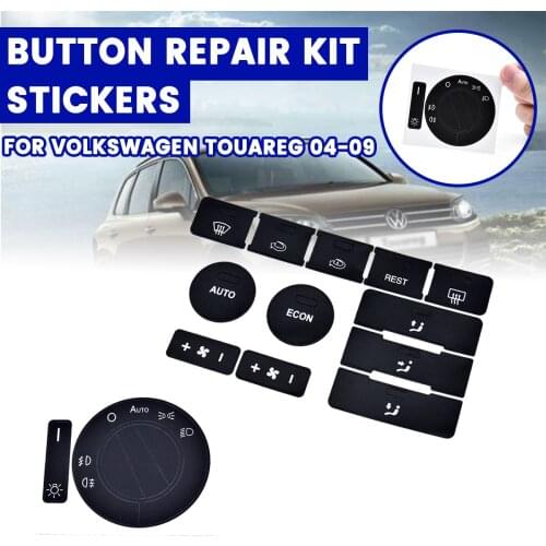 For VW For Volkswagen Touareg 2004-2009 Car Headlight Air Condition Climate Control Switch Button Decasl Repair Stickers Kit