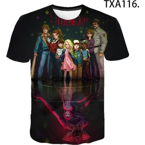 Summer Short Sleeve Stranger Things 3D Printed T Shirt Boy Girl Kids Fashion Streetwear Men Women Children Cool Tops Tee