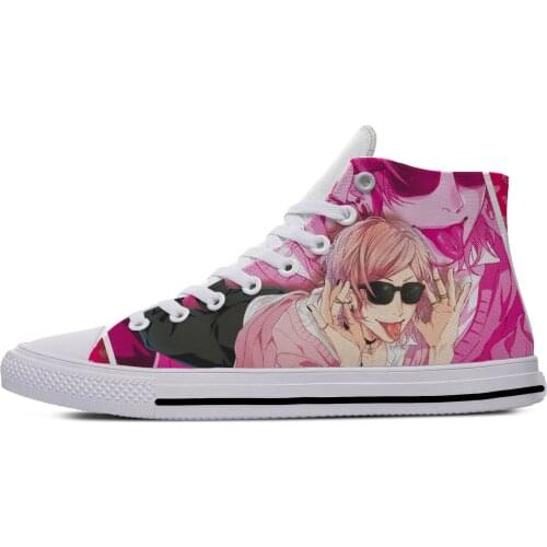 Japanese Manga Anime LGBT Yarichin Club Cartoon Casual Canvas Shoes High Top Lightweight Breathable 3D Print Men Women Sneakers