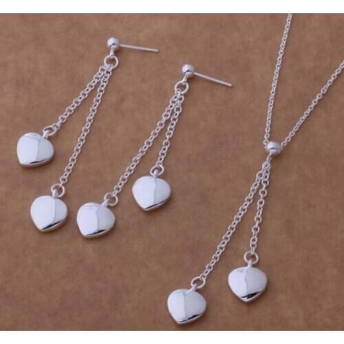 AS061 Hot Lucky Silver Color Jewelry Sets For Women Jewelry Sets Earring 226 + Necklace 604 /dlfamcma Bezajwga