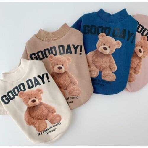 Dog Costume Teddy Bear Cute Clothes Good Day Warm Sweater Dog Christmas Clothes Dog Clothes Winter Designer Dog Clothes