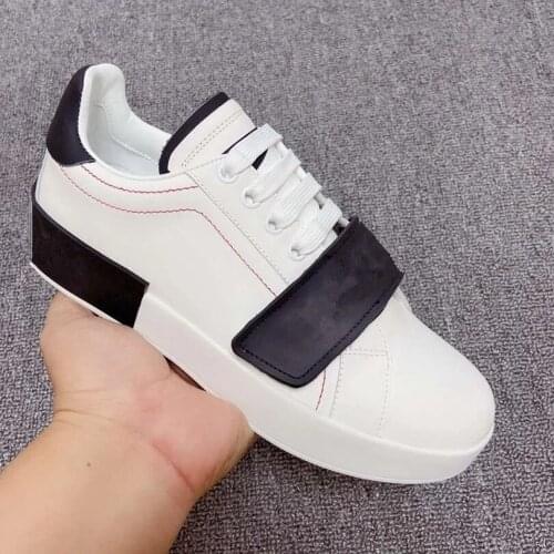 Genuine Leather Women Sneakers Fashion Lace Up Mixed Color Loafers White Low Top Casual Shoes Women Vulcanized Shoes Women 2021