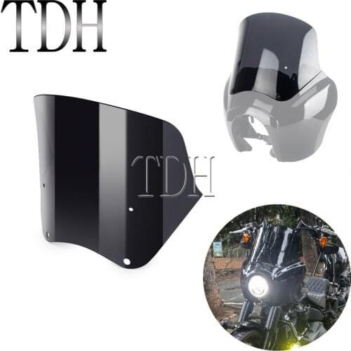 Motorcycle Retro Cafe Racer 9" 12" Windshield for Harley Dyna Softail Sportster Fat Bob Glide Headlight Fairing Screen Deflector