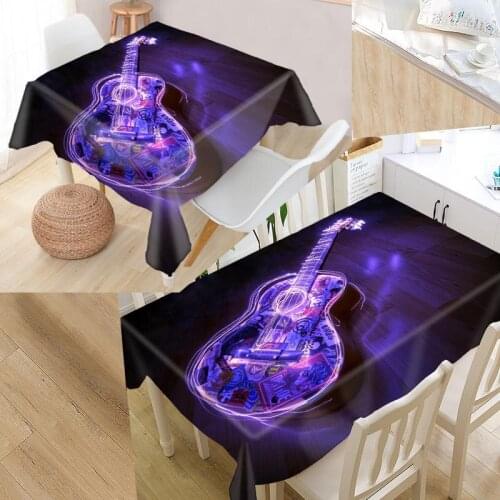Best Guitar Music Custom Table Cloth Rectangular Oxford Print Waterproof Oilproof Square Table Cover Wedding Party Tablecloth