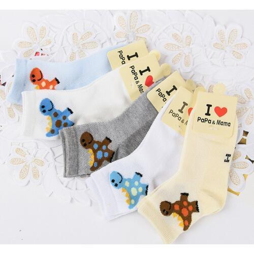 5 pairs / lot 2016 new Spring / summer / autumn breathable cartoon children socks 2-10 boys socks kids socks