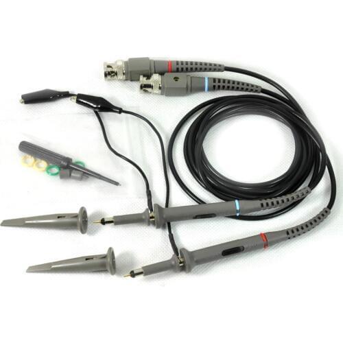 New 2015 1X 10X 100MHz Alligator Clip Test Probe Accessories P6100 2Pcs High Precision Oscilloscope Probe