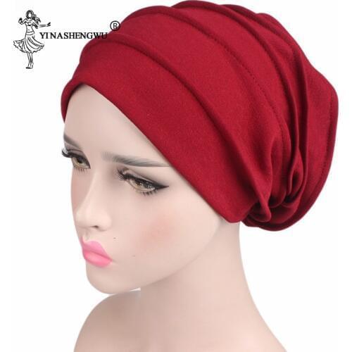 Wholesale Muslim Scarf Cap Elastic Cotton Womens Hijabs Ladies Hair Accessories New Under Scarf Hat Islamic Muslim Hijabs