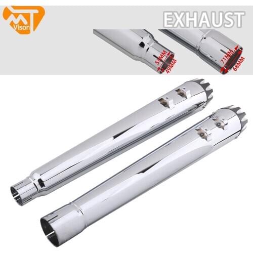 Motorcycle pair Exhaust Pipe Mufflers Slop on For Harley BAGGER DRESSER ELECTRA GLIDE ROAD GLIDE Street Bike 2017 2018 2019