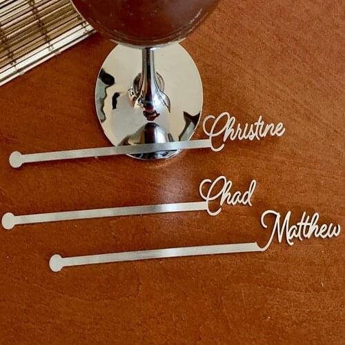 Tangula Personalized Swizzle Sticks Table Centerpiece Stainless Steel Custom Name Drink Stirrers Custom Love Stick Wedding Decor