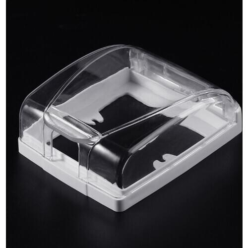Plastic Wall Switch Waterproof Cover Box Wall Light Panel Socket Doorbell Flip Cap Cover Clear Bathroom Kitchen Accessory