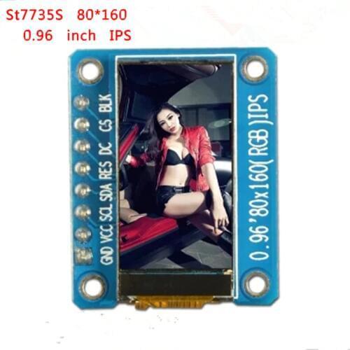 0.96'' inch 7 Pins SPI HD 65K Full Color tft Module ST7735S Driver 80*160 serial interface 160*80 pixels 3.3V for raspberry pi