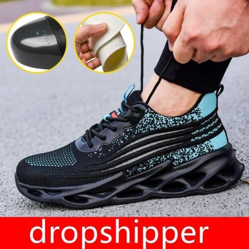 Work Boots Men Puncture-Proof Breathable Work Sneakers Men Steel Toe Shoes Work Boots Indestructible Safety Boots Male ShoesMale