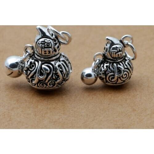 S925 sterling silver jewelry fashion retro Thai silver creative small gourd good luck wealth longevity bracelet necklace