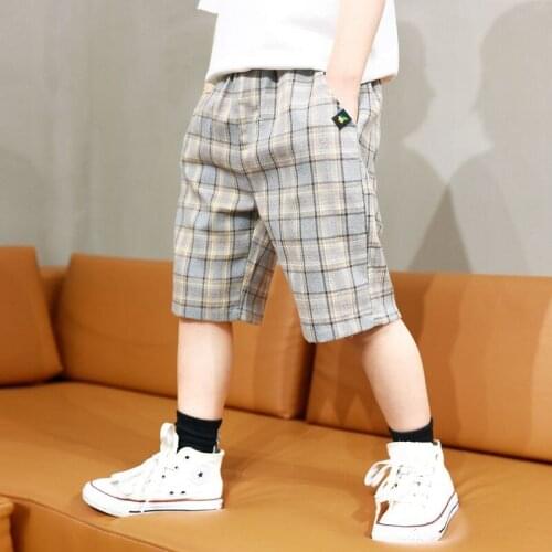 Boy Bottoms Boys Baby Casual Shorts Summer Clothes Childrens Thin Lattice Five-point Pants Kids Fashion Wear Loose Short Pants