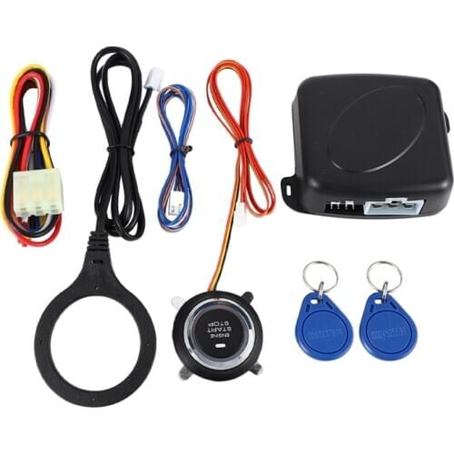 Smart RFID Car Alarm System Push Engine Start Stop Button Lock Ignition Immobilizer with Remote Keyless Go Entry System 12V