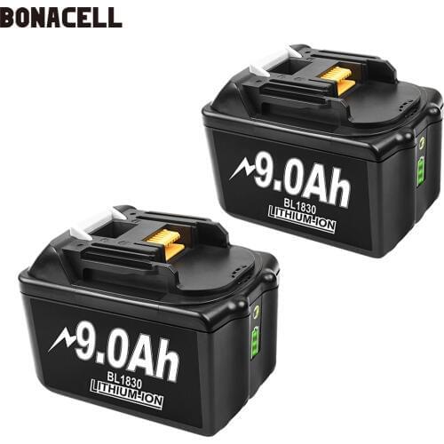 18V 9.0Ah BL1830B Battery Replacement for Makita BL1850 BL1840 BL1845 BL1815 BL1820 BL1860B LXT-400 Cordless Power Tools Battery