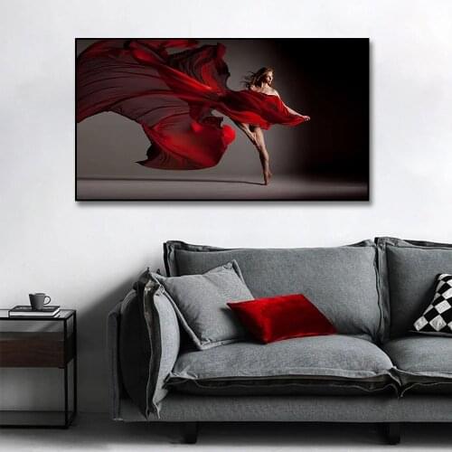 Modern Elegant Dancing Ballerina Canvas Painting Dance Girl Posters Prints Wall Art Pictures for Living Room Home Decor Cuadros
