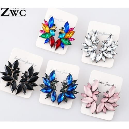 Vintage Trendy Brand Opal Stone Drop Earrings For Women Elegant Geometric Crystal pendant Earrings 2020 Fashion Modern Jewelry