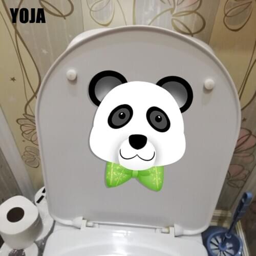 YOJA 19.6X21.9CM Fashion Panda Wall Sticker Toilet Decal Home Decor Funny Animal T3-1114