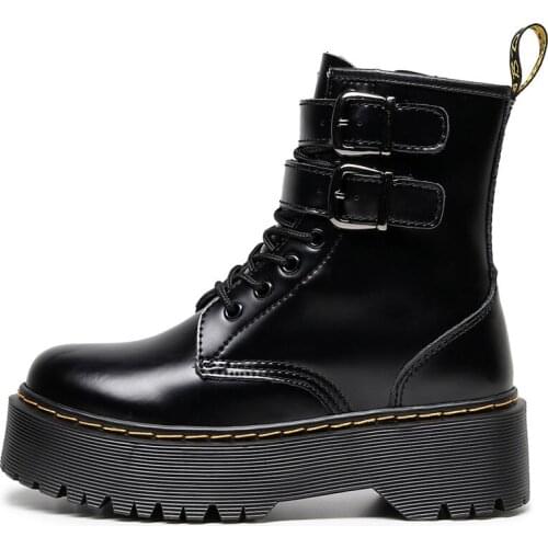 Woman ANKLE High Boots Platform Plush Emale Boot Shoes Heel Ankle Ladies Knee High Platform Leather Rubber Genuine Leather Boots