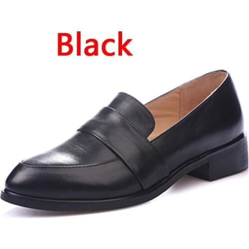Female Spring fashion new pointy cropped single shoes British womens Dress shoe flat sole black leather shoes matte shoe LLAA00