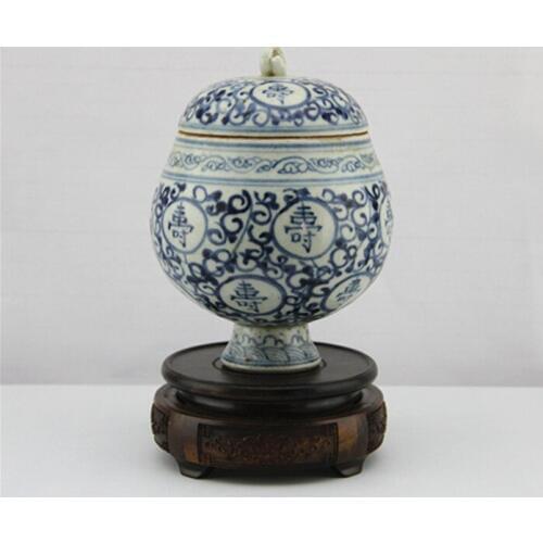 # 05 Rare Ming Dynasty porcelain vase, blue and white, text, hand painted crafts,Collection & Adornment, Free shipping