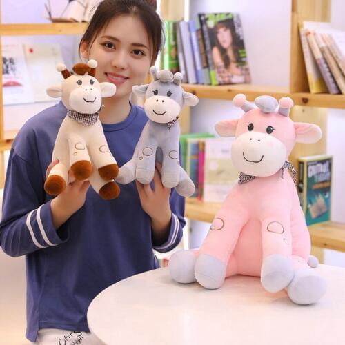 1PC 25/35/45cm Cute Cartoon Giraffe Lovely Plush Stuffed Animal Deer Doll Toys For Kids Christmas Gifts