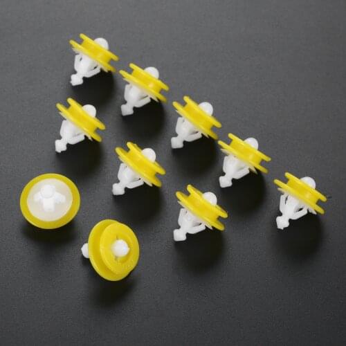 10 Sets 30698669 Fender Retainer Clip Car Accessories For Volvo v60/xc60/sc90/V40/C30 White+Yellow Automotive Car Interior Decor