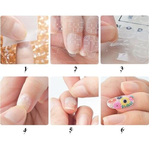 10 Sheets/240pcs Double Sided False Nail Art Adhesive Tape Glue Sticker DIY