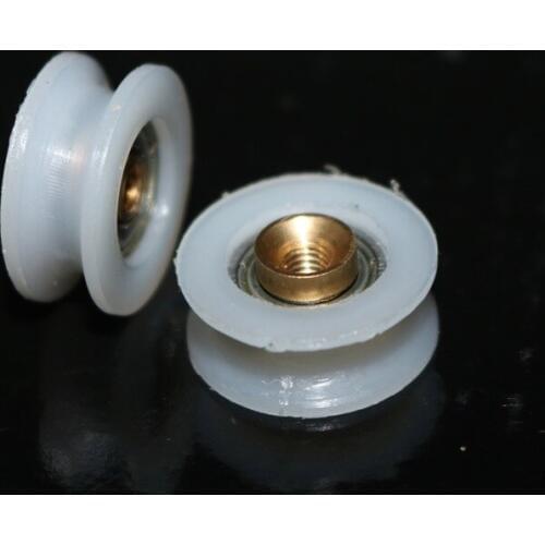 10Pieces/Lot Diameter:23mm M4 Shower Room Nylon Concave Wheel Pulley DIY Furniture Parts Small Hanging Single Wheel