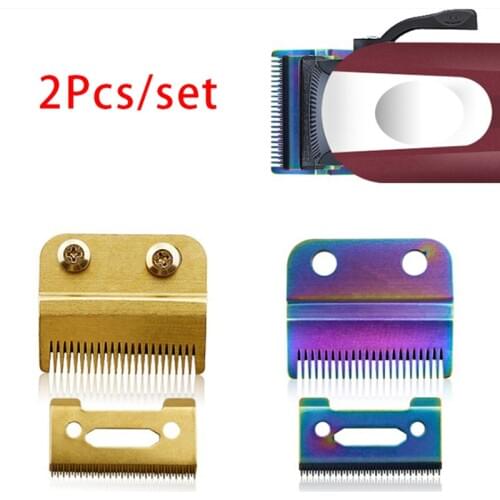 2Pcs Replacement Movable Blade Steel Accessories Golden For Choice Golden Screws Professional Hair Clipper Blade Carton