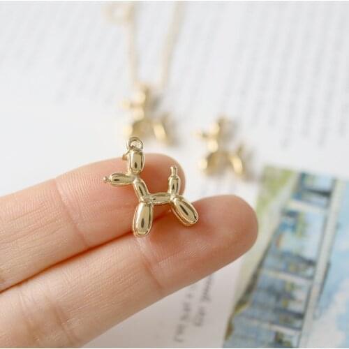 2021Collier Chain Necklace Metal Balloon Puppy Pendant Necklace For Women New Trend Female Jewelry Collar Couple Gift