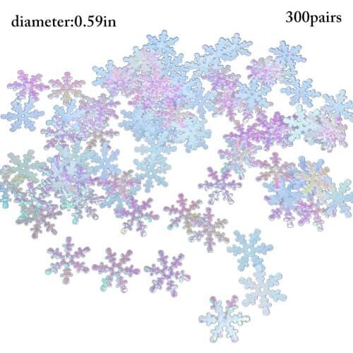 300Pcs Mix Colors Creative Christmas Snowflake Confetti Decor Glitter Confetti Table Confetti Photography Props Party Supplies
