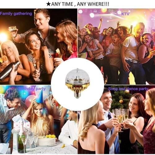 6W LED Crystal Magic Ball RGB Mini LED Stage Light Bulb Rotating Disco Party DJ Christmas Effect Ball Projector Lights Bulb E27