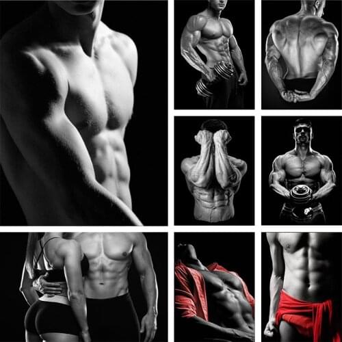 5D Diamond Painting Men Women Perfect Abs Cross Stitch Kit Diamond Embroidery Sexy Art Character Mosaic Home Decor Gift