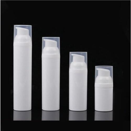 30ML white plastic airless bottle with white pump transparent lid for lotion/emulsion/foundation/serum cosmetic packing
