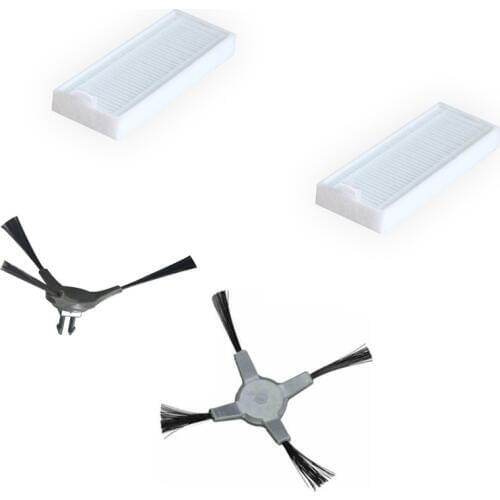 2* Side Brush + 2* Hepa filter for cleanmate QQ5 QQ6 Robotic Vacuum Cleaner Parts Accessories Replacement Hepa filter Side Brush