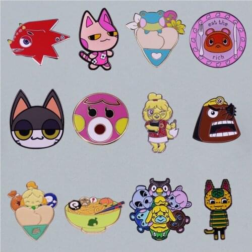 Various Small Animals Cartoon Brooch Interesting Metal Enamel Badge Denim Jacket Backpack Pin Decoration Childrens Fashion Gift