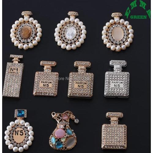 Charms Pendants for Jewelry making Big Perfume Pendant 2pcs Rhinestone Pendant Embellishments Pendants Perfume Bottle