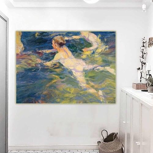 Citon Joaquin Sorolla《Swimmers, Jávea》Canvas Art Oil Painting Artwork Poster Picture Backdrop Wall Decor Home Decoration