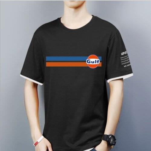 NEW Mens Short Sleeve race GULF motorcycle T-shirt Summer casual male solid colour Fashion HipHop Harajuku Men Clothe