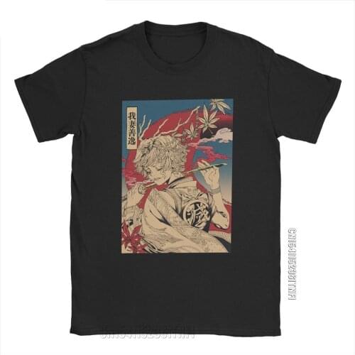 Zenitsu Demon Slayer T Shirts Men Pure Cotton Fashion For Male T-Shirt Crewneck Tees Classic Short Sleeve Clothes Printed