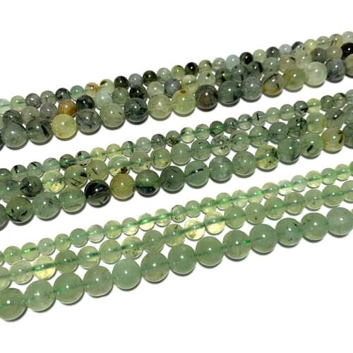 Fine 100% Natural American Prehnite Grape Stone Loose Round Stone Beads For Jewelry Making DIY Bracelet Necklace 6/8/10 MM 15