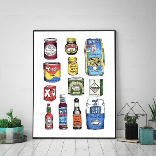 Food Hot Sauce Kitchen Canvas Painting Poster Color Wall Art Prints Minimalism Pictures for Living Room On The Wall Home Decor